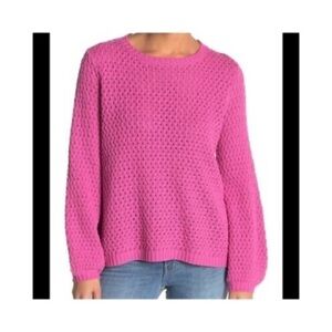 NWT 14th & Union Women's Sweater Popcorn Knit Ladies Pullover Sweater Pink